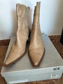 Stivaletti vintage pelle donna n 41 beige 