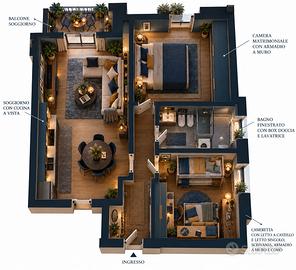 Quadrilocale arredato e luminoso a Casatenovo