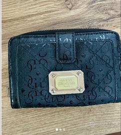 Portafoglio Guess donna nero/beige