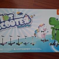 Monopattino azzurro con 3 ruote, pieghevole