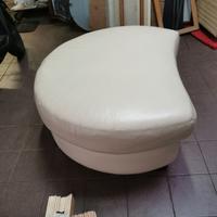 Pouf in pelle avorio