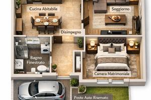 Trilocale con posto auto - Spese incluse