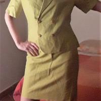 Tailleur Benetton verde pistacchio misto lino