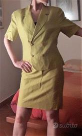 Tailleur Benetton verde pistacchio misto lino