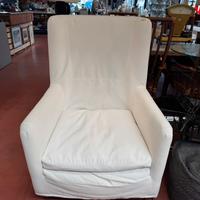 Poltrona tessuto bianco sfoderabile