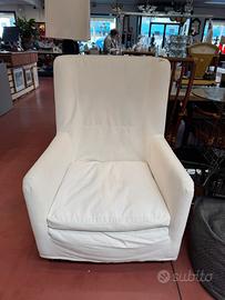 Poltrona tessuto bianco sfoderabile