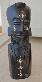 Statuetta metà '900 ebano e avorio Africa eq.