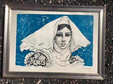 Grafica raffigurante una giovane sarda