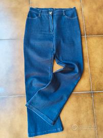 Jeans UP Woman Taglia M Blu Scuro Vita Alta Straig