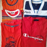 5 Canotte estive ragazzi ASICS-CHAMPION-BENETTON-R