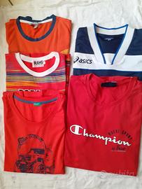 5 Canotte estive ragazzi ASICS-CHAMPION-BENETTON-R