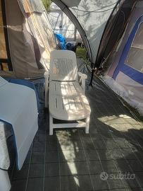 lettino giardino mare in resina con ruote e schie