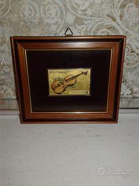 Cromolitografia 6x4 su foglia oro 23kt "VIOLINO IL