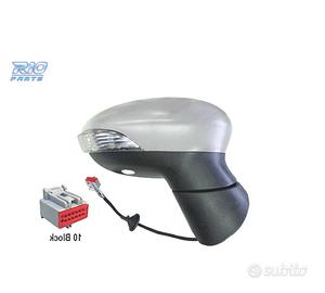 SPECCHIO COMPLETO DESTRO FORD FIESTA 12-17 LUCE A 