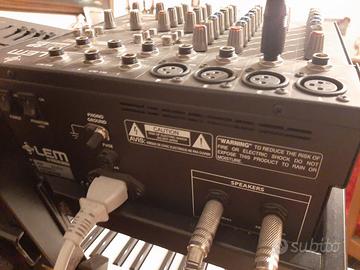 Kit audio conferenze: mixer LEM 50W, casse, aste