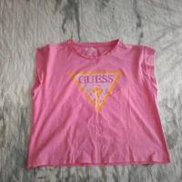 t-shirt a maniche corte rosa guess donna 
