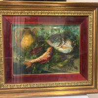 Quadro dipinto a mano natura morta