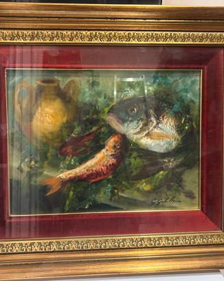 Quadro dipinto a mano natura morta