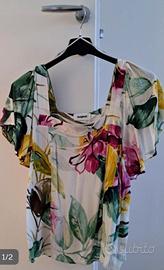 Blusa Desigual floreale bianca