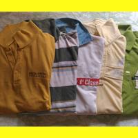 5 maglie polo uomo stock usate cotone set shirt