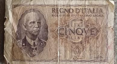Banconota 5 lire Regno d'Italia 