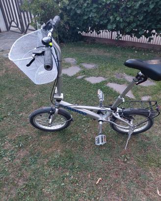 bicicletta pieghevole con carrettino
