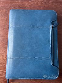 Cartella porta blocchi in similpelle blu