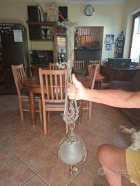 lampadario antico in bronzo