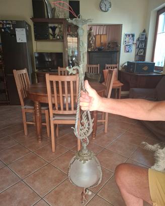 lampadario antico in bronzo