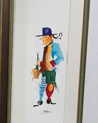 Acquerello maschera del carnevale - Stenterello