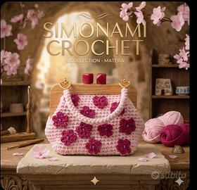 Cloutch Artigianale Rosa Pallido & Legno Handmade 