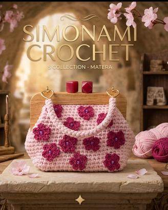 Cloutch Artigianale Rosa Pallido & Legno Handmade 