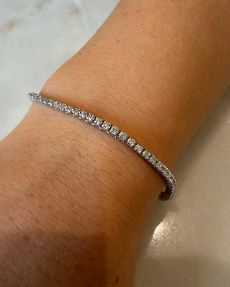 Bracciale tennis in oro bianco 18 k e diamanti