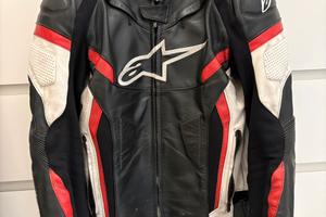 Alpinestars tuta giacca moto pelle divisibile Tg48