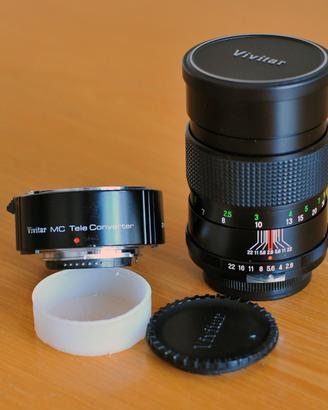 Ottica Vivitar 135mm f/2.8 + Teleconverter Omaggio