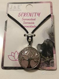 Collana con ciondolo quarzo rosa