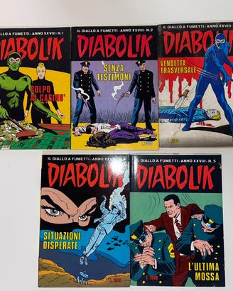 Lotto fumetti Diabolik - Anno XXVIII dal 1 al 5