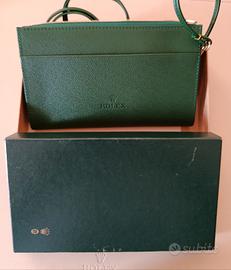 rolex pochette donna  in pelle verde nuova