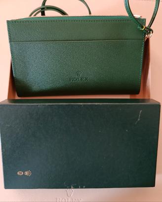 rolex pochette donna  in pelle verde nuova