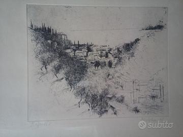 Rapallo incisione a punta secca Moishe Smith