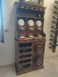 Mobile Bar Maggi Massimo "La Cantina" - Legno Mass