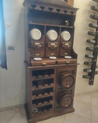 Mobile Bar Maggi Massimo "La Cantina" - Legno Mass