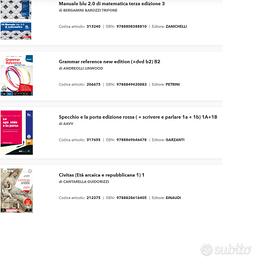 Libri di testo scolastici Liceo Scientifico