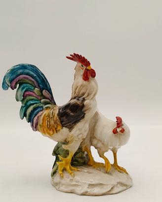 Scultura galli e gallina Cacciapuoti 