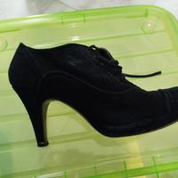 scarpe vintage scamosciate con tacco