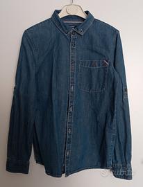 Camicia jeans manica lunga bambino, 12 anni