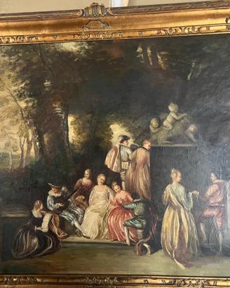 Quadro ad olio fine 800 con cornice a foglia d’oro