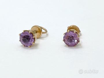 Orecchini a lobo / orecchini a perno, oro 14K