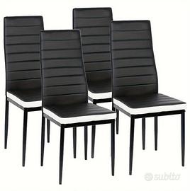 Set sedie eleganti bianche e nere nuove