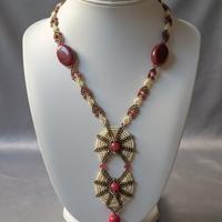 Collana Lunga Etnica Vintage Corallo Agata